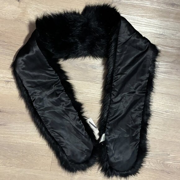 Worthington Faux Fur Wrap Scarf – Black – New With Tags - Picture 2 of 8
